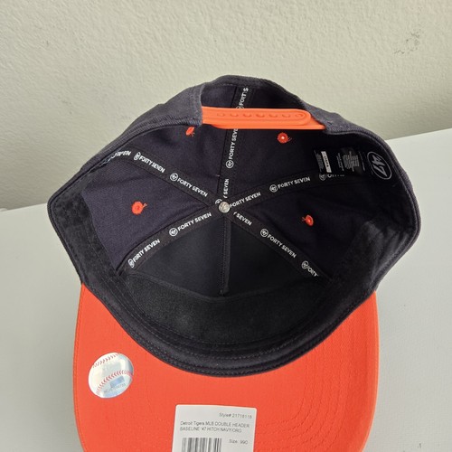 Detroit Tigers '47 Brand Hitch Spellout Hat Snapback MLB Retro Throwback 2 Tone - Picture 6 of 8