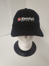 Kendall Motor Oil Black Adjustable Baseball Cap Hat Hook And Loop Embroidered