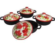 IMUSA USA LIMITED EDITION Caldero Set Carmen de Viboral Hand Painted 8 Piece Red