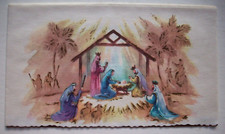 Nativity vintage Christmas greeting card NN23