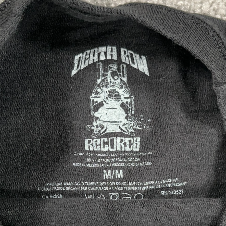 FILA Camicia Death Row Records uomo media M nera bagliore nel buio scheletro logo rap