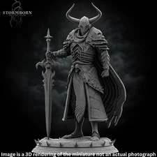 Epic Death Knight Miniature RPG Figure For TTRPG Pathfinder or DnD 32mm or 75mm