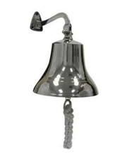 Solid Brass Chrome Finish Ship's Bell 6" Nautical Maritime Hanging Wall Decor