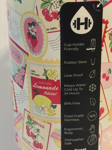 Hydrojug Farmers Market Creme Erdbeere Sport 40oz TASSE IN DER HAND - - Bild 3 von 3