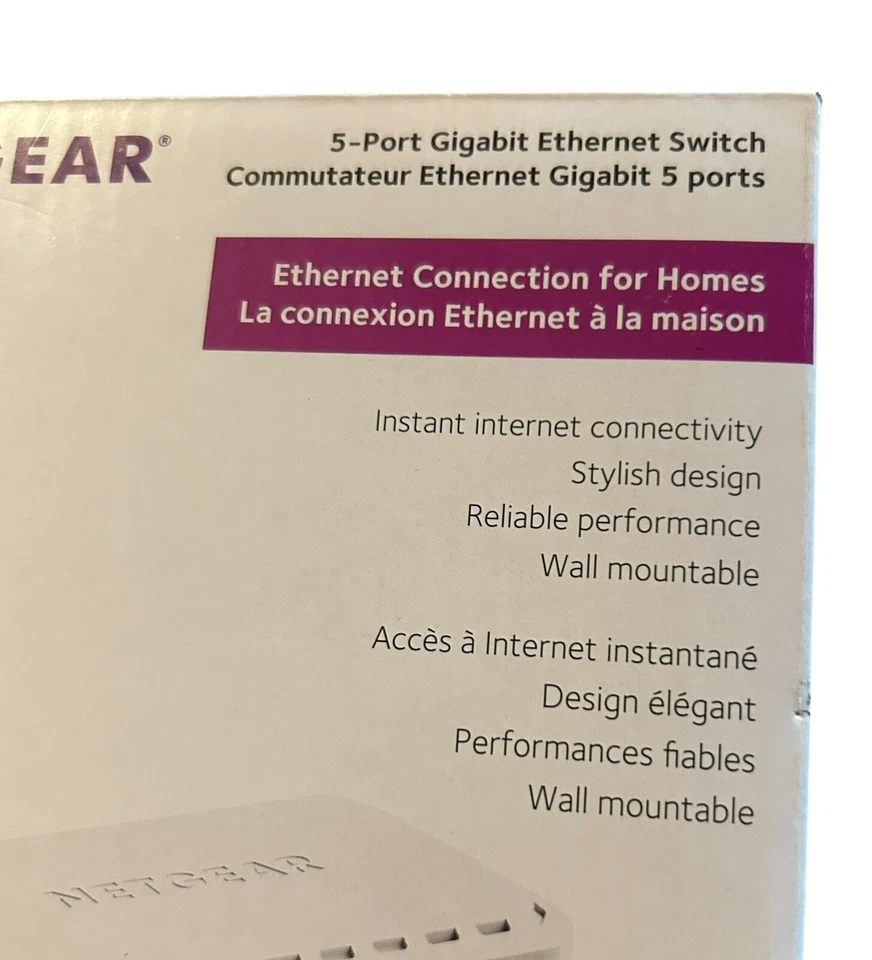 Netgear 5-Port Gigabit Ethernet Switch GS605V5 with Power Cable Brand New - Image 4 of 4