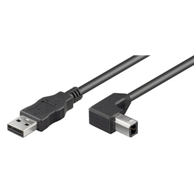 USB2.0 Kabel USB-A-Stecker auf USB-B-Stecker 90° 2,0m lang für Drucker + Scanner