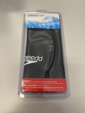 Brand New  Speedo Adult Silicone Swim Cap  Black