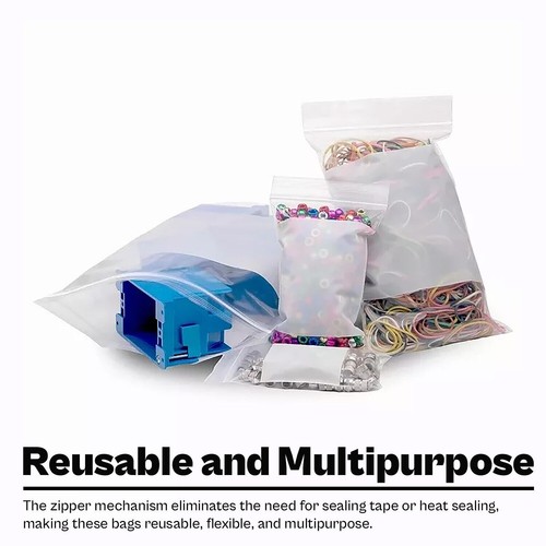 2000 5" x 10" Clear Reclosable Zip Seal Bags Plastic 2 Mil Lock Jewelry Zipper - Picture 5 of 5