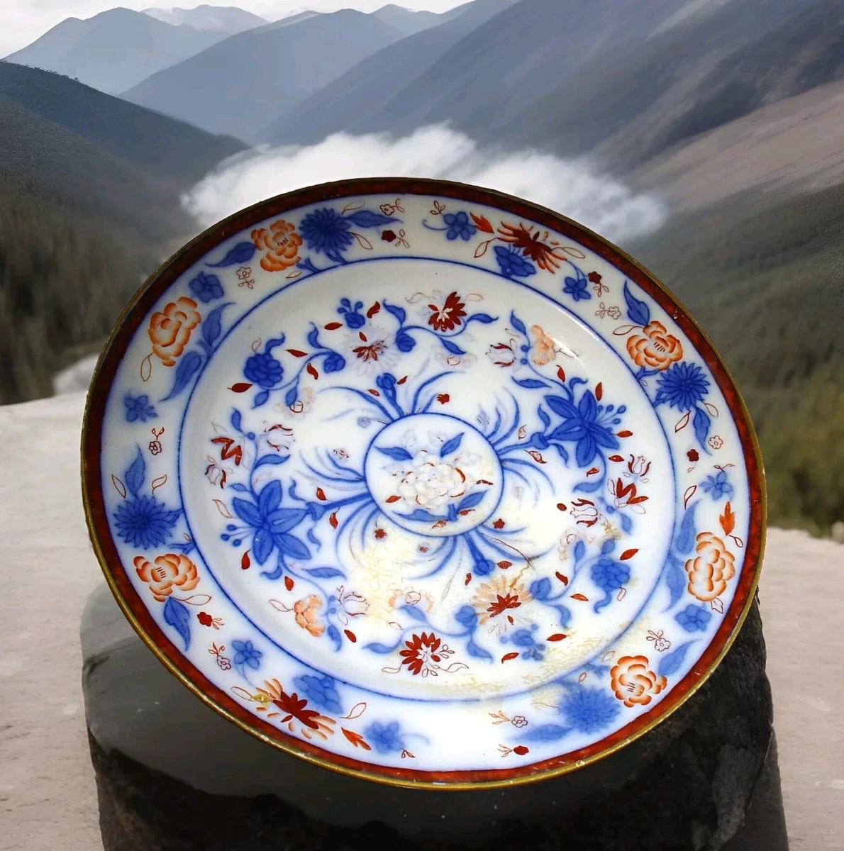 LOT DE 6 petites assiettes à dessert anciennes, Longwy, motifs floraux