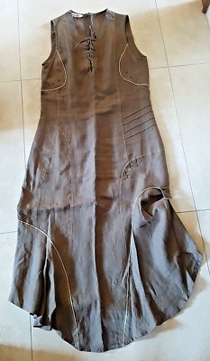 FRED SABATIER   Langes Sommerkleid 100% Leinen Gr. 42  