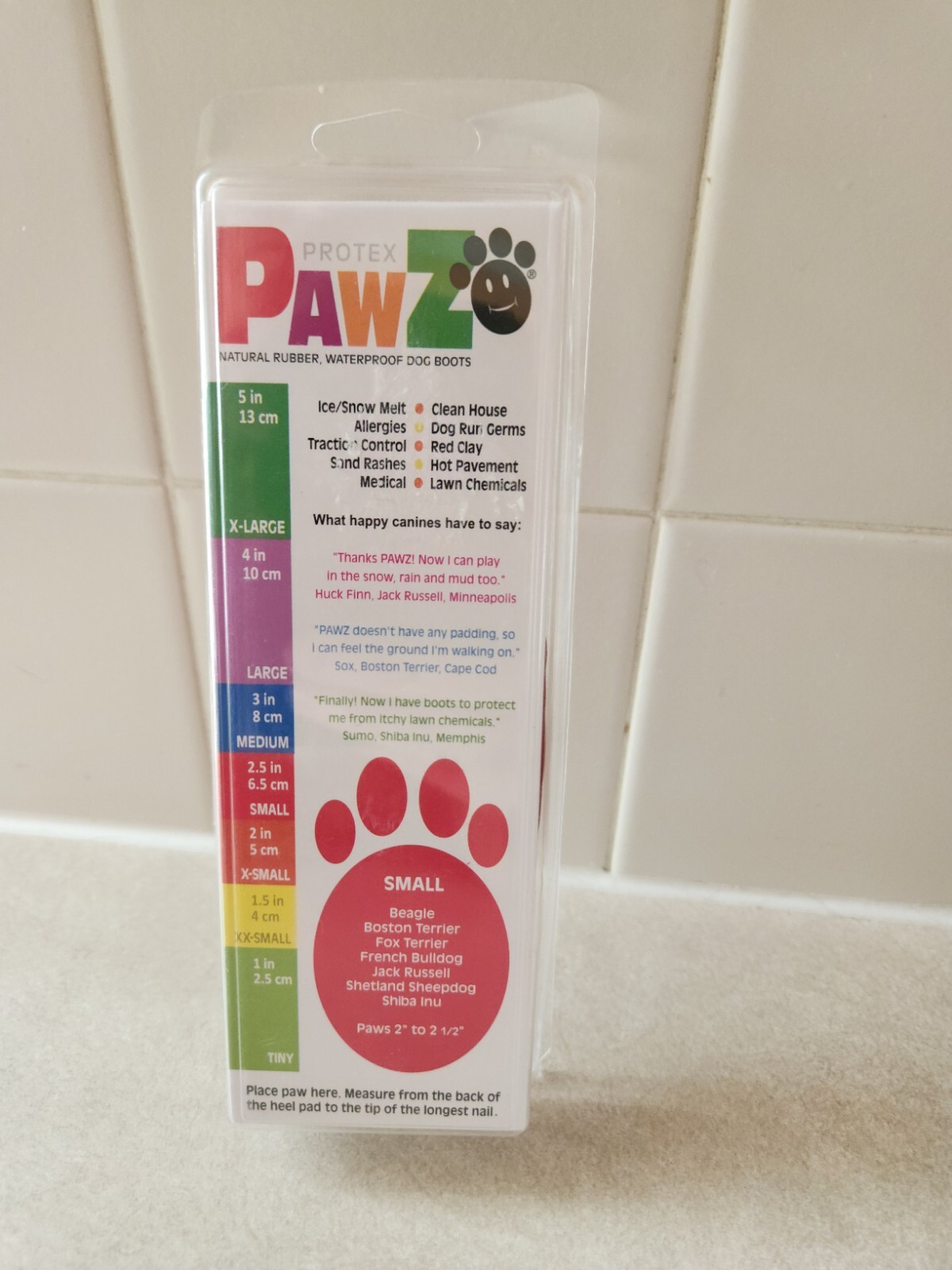 Protex PAWZ Small 12 Red Rubber Dog BOOTS Disposable Reusable