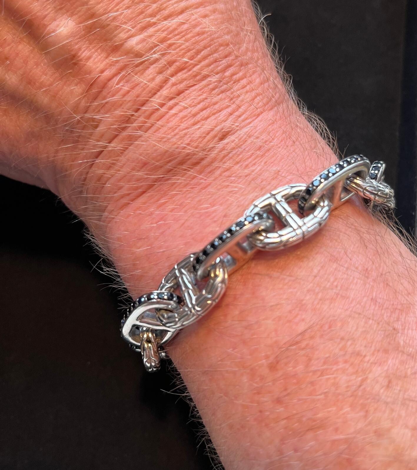 UNIQUE John Hardy Solid Silver & Black Sapphire B… - image 6