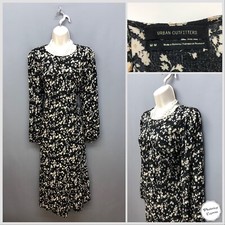 Urban Outfitters Black Mix Flared Hem Retro Dress Medium