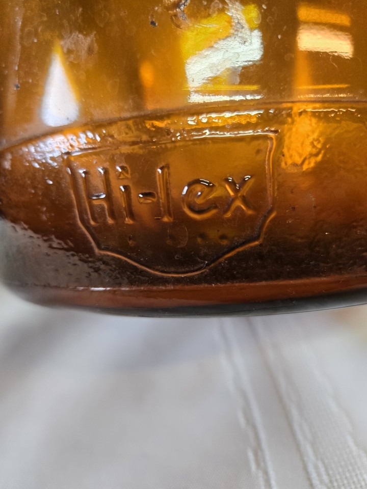 Vintage Brown Glass Hi Lex One Gallon Bleach Bottle Antique HiLex Jug