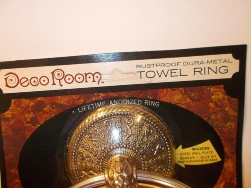 VTG.1968 AMERICAN *DECO ROOM*ANTIQUE SILVER RUSTPROOF DURA-METAL TOWEL RING NOS - Picture 8 of 12