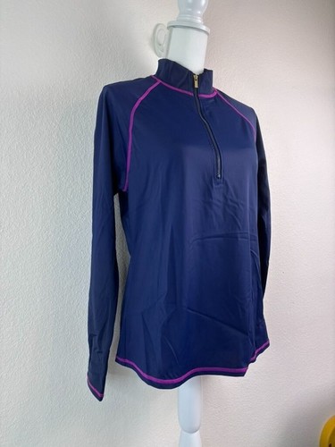 Ambernoon II women's 10 navy pink long sleeve rash guard swim shirt modest - Picture 3 of 5