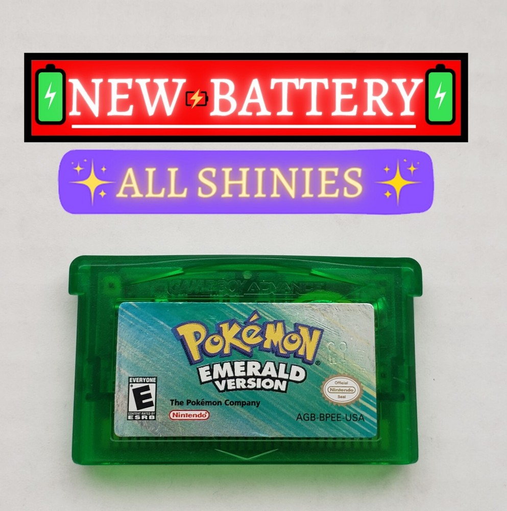 Authentic Pokemon Emerald - New Battery - All Shiny -