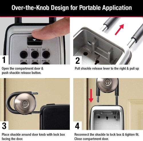 Master Lock Outdoor Key Lock Box with Push Buttons to Hide a Key Combination - Picture 3 of 9