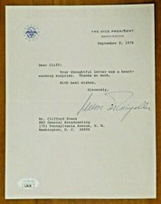 Nelson Rockefeller Vice President Signed Typed Letter with JSA COA