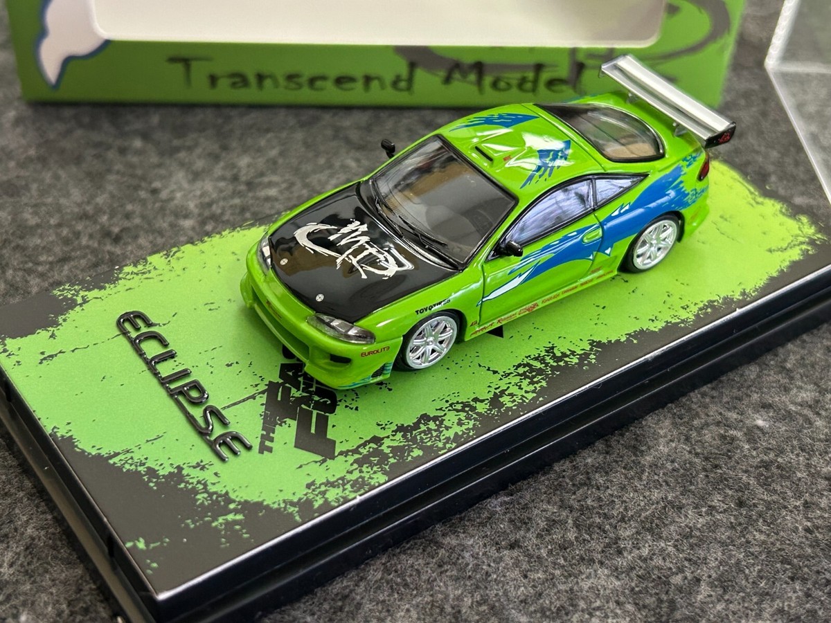 Transcend 1:64 Mitsubishi Green 1995 Eclipse GS FNF Sports Model