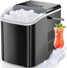 Ice Maker Portable Countertop Ice Machine Ice Scoop 9 Cube in 6Min Self-Cleaning