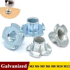 Four Pronged T Nuts Captive Threaded Inserts For Wood Furniture M3 4 5 6 8 10 12