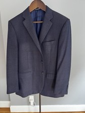 Canali Navy W/ Brown Undertone Sport Coat 44R