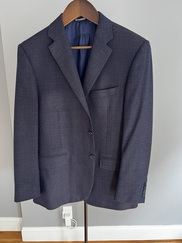 Canali Navy W/ Brown Undertone Sport Coat 44R
