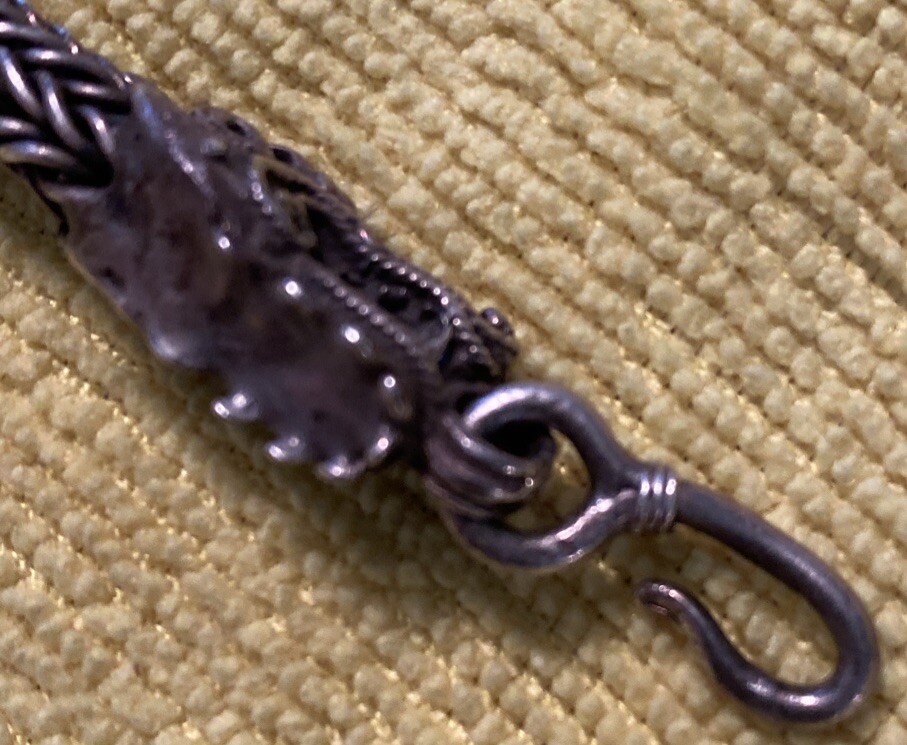 Solid 925 Fine Silver Bracelet Animals Dragon Sna… - image 8