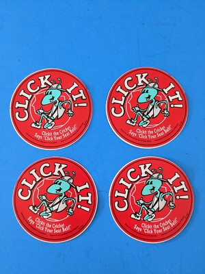Vintage Wisconsin State Awareness Click It Cricket Round Stickers (B1)