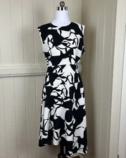 Narcisco Rodriguez Silk Dress Size 46 (US10) Made In Italy Designer Sleeveless