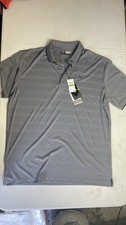 Callaway Men's Large L Golf Polo Shirt Gray Striped Opti-Dri Stretch NWT