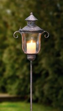Stablaterne Laterne Gartenlaterne Metall Antik Design 118 cm Garten Windlicht