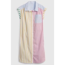 GAP Kids | 100% Cotton Multi-Color Mix-Stripe Shirt Dress | Size Medium
