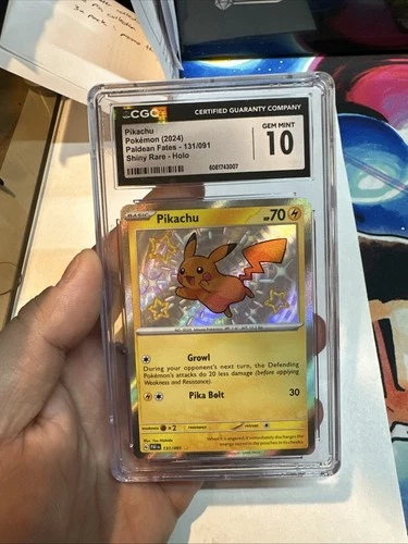Pokémon Pikachu CGC 10 SV: Paldean Fates 131/091 Shiny Rare Holo - American