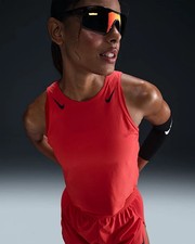 Nike AeroSwift Dri-FIT ADV Cropped Running Crimson Tank Womens XL FN2713-696