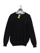 Hugo Boss Men's Jumper XL Black 100 Cotton Round Neck Pullover