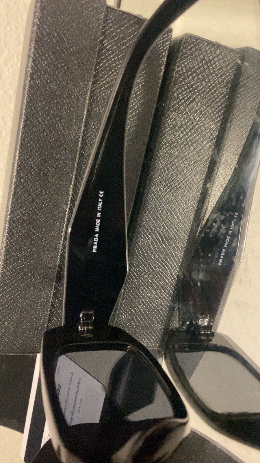 PRADA SPR17WS 1BO2O1 Men's Square Black Plastic Sunglasses Tinted Lens thumbnail 7