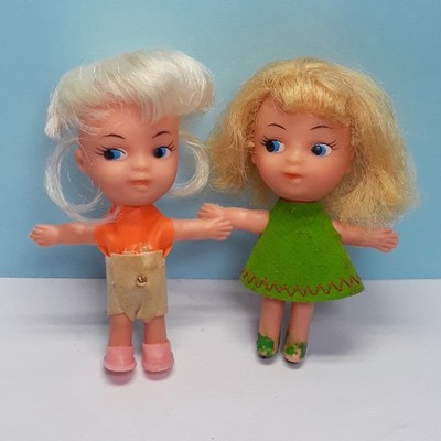 Vintage  1960's Liddle Kiddle-Type Clone Dolls A -Set of 2