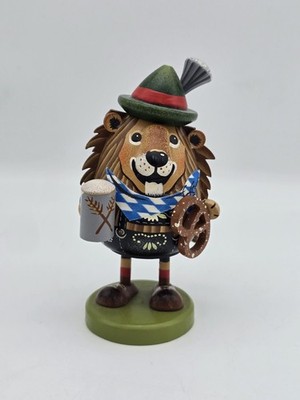 Duftl Mannchen Kathe Wohlfahrt Bavarian Lion W/pretzel And Beer Incense Smoker