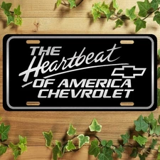 Laser Engraved Heartbeat Of America Aluminum Vanity license Plate Tag NEW