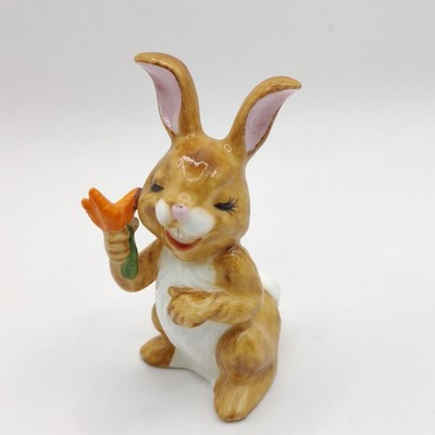 VTG Maruri Masterpiece Bone China Brown Bunny Rabbit Carrot White Tail Easter