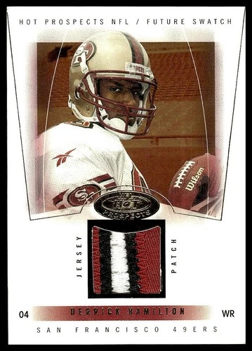 2004 Fleer Hot Pros. / Derrick Hamilton ROOKIE 3-COLOR PLAYER-WORN JERSEY /350