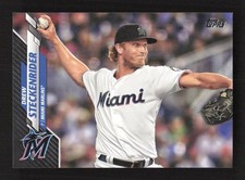 2020 Topps #600 Drew Steckenrider Black #/69 SN Miami Marlins