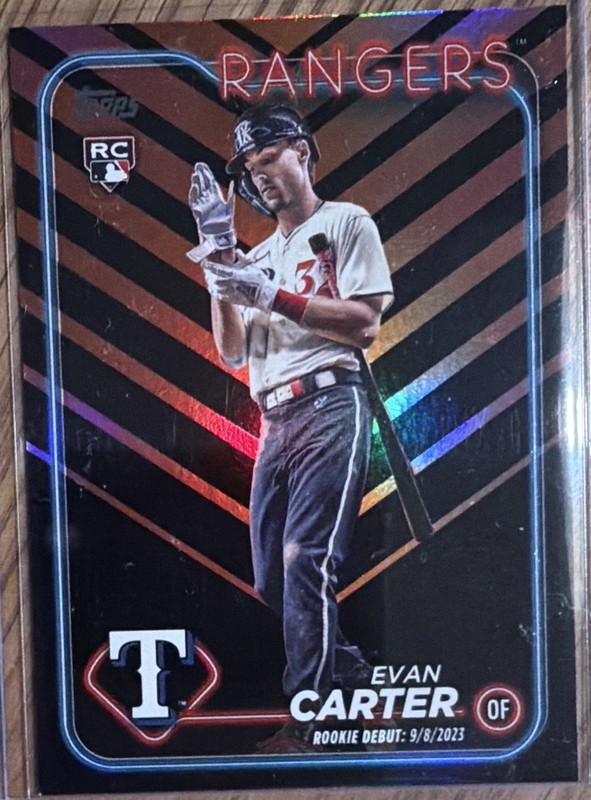 Topps 2024 Update Series Evan Carter #US58 Texas Rangers Rookie Card(SP)