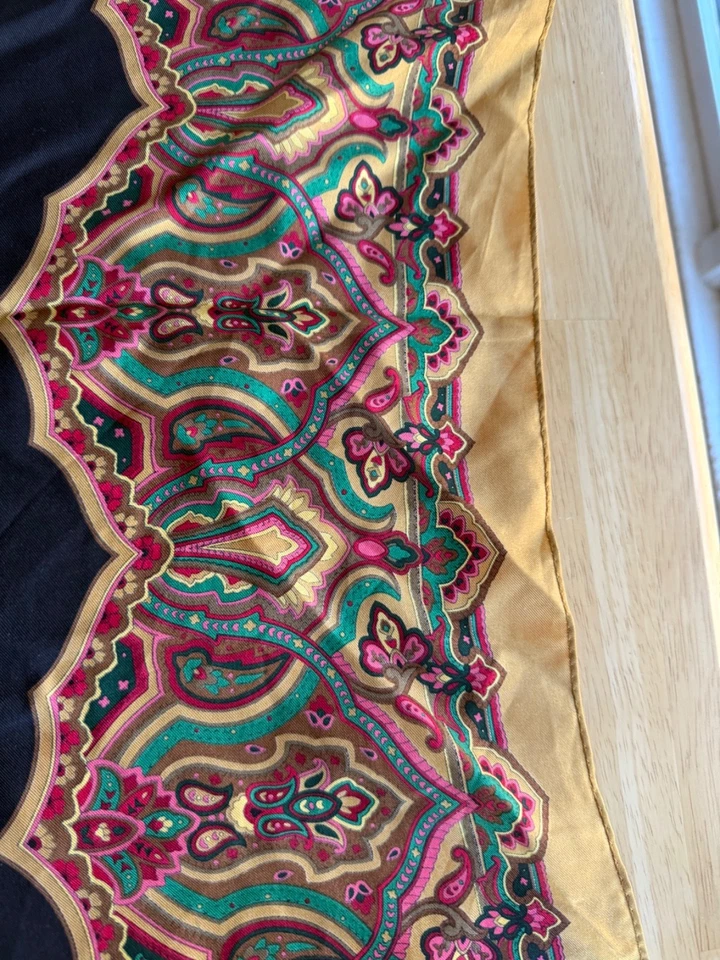 De Colección Albert Nipon 100% Seda 34”x34” Bufanda Floral Paisley Boho Arte para Usar Artístico Foto 4 de 4