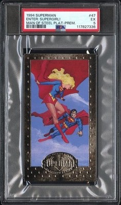 1994 SKYBOX SUPERMAN MAN STEEL PLATINUM PREMIUM ENTER SUPERGIRL #47 PSA 5