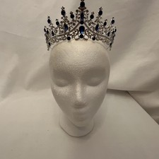 Something Blue Royal Blue Crystal Bridal Wedding Tiara Pageant Prom Quinceanera