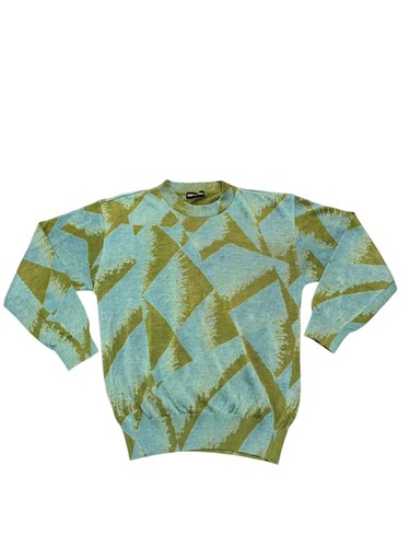 Issey Miyake Men, Vintage 90s Issey Miyake Men Abstract Intarsia Linen Sweater ME21KN036 Archival