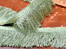 upholstery rayon fringe 1940s trim jaquard lip 78"pc made in France